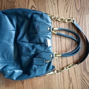 Teal coach purse